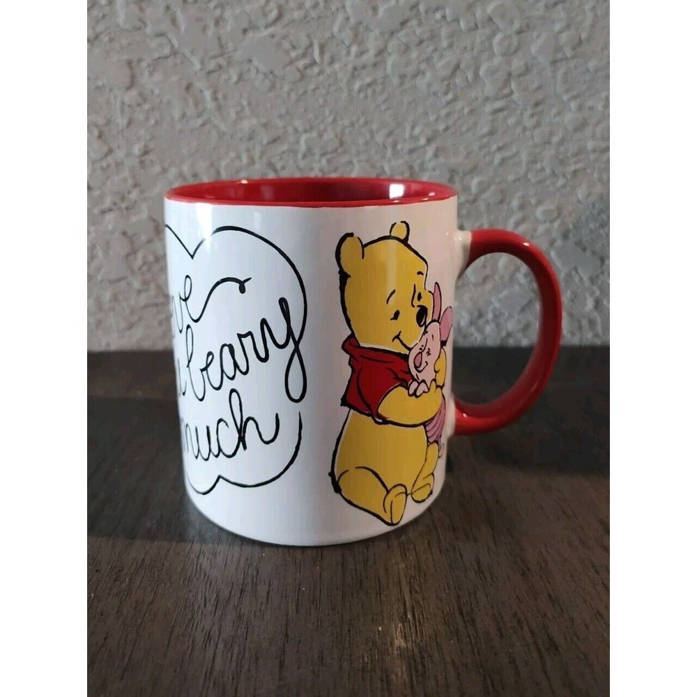 Disney Winnie The Pooh Love You Beary Much Hearts Pooh Piglet Hugging Coffee Mug